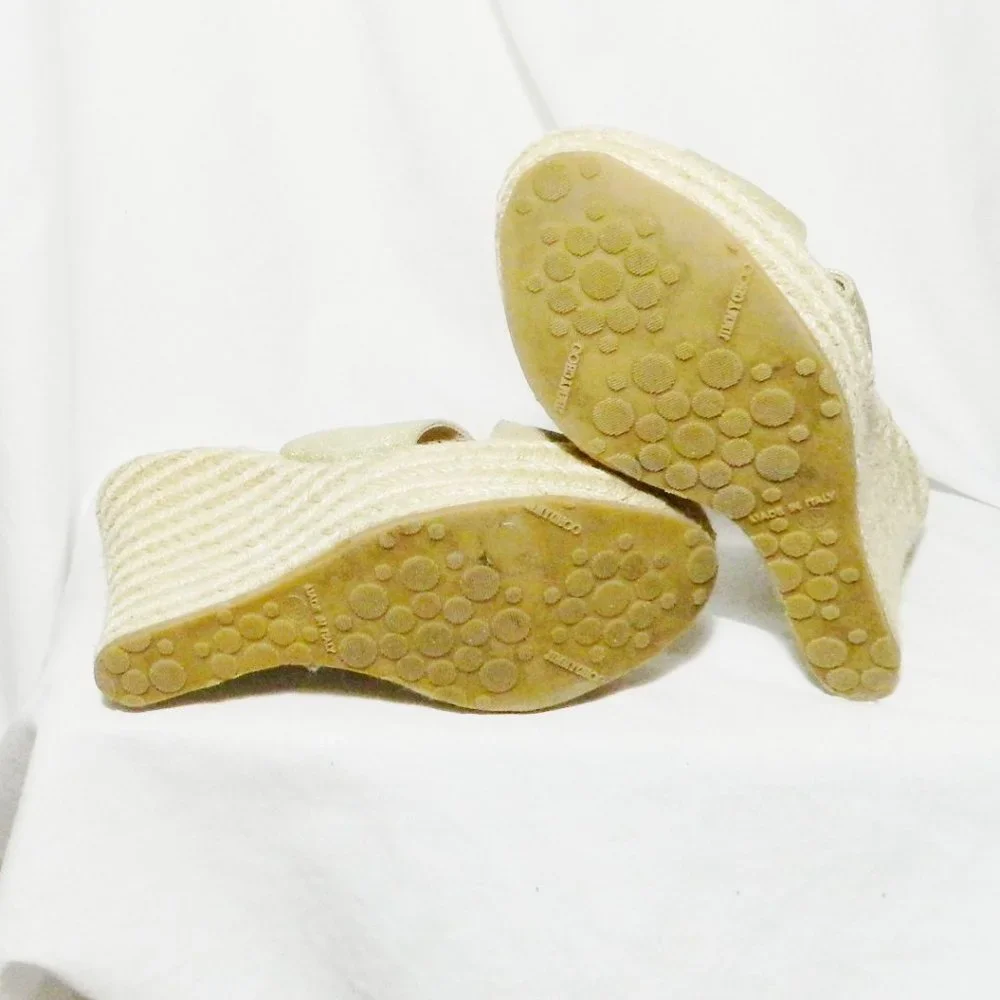 Jimmy Choo Shimmery Espadrille Slides Eu 39